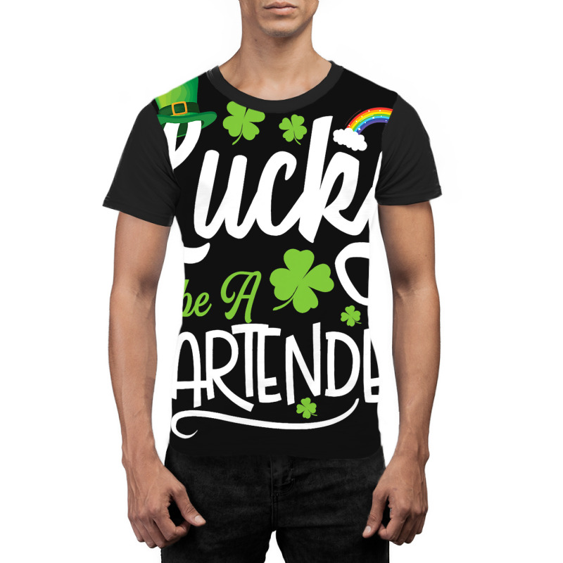 Funny Lucky To Be A Bartender Shamrock St Patricks Graphic T-shirt by MalenyJanis | Artistshot