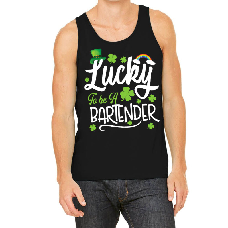 Funny Lucky To Be A Bartender Shamrock St Patricks Tank Top by MalenyJanis | Artistshot