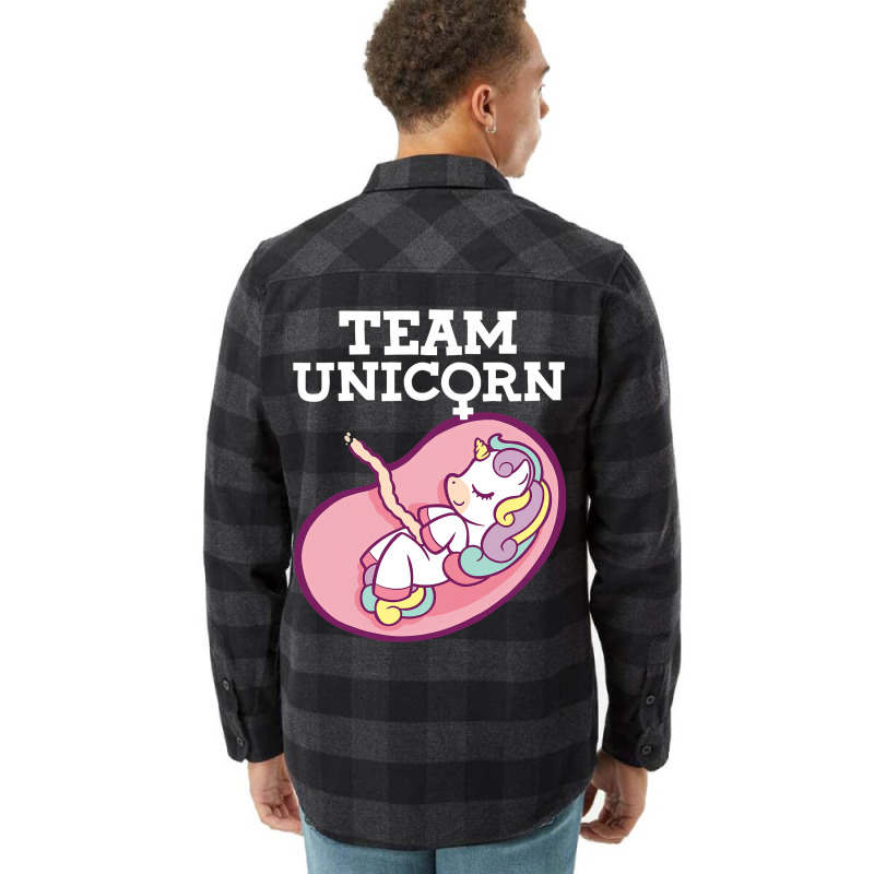 Gender Reveal Party Team Cute Unicorn Girl Boy Pin Flannel Shirt | Artistshot