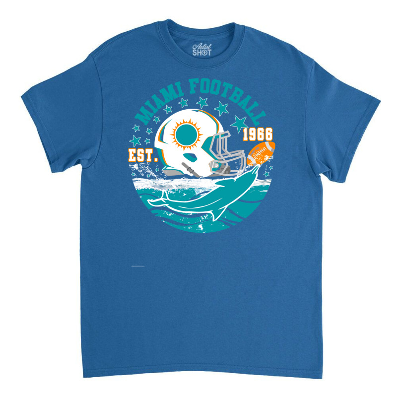 Miami Est 1966 Football Helmet Novelty Dolphin Sports 3 Classic T-shirt | Artistshot