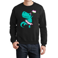 Genderqueersaurus Lgbtq Funny Trex Unicorn Pride A Crewneck Sweatshirt | Artistshot