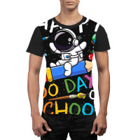 Happy 100 Days Of School Outer Astronaut Space Kid Graphic T-shirt | Artistshot