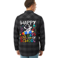 Happy 100 Days Of School Outer Astronaut Space Kid Flannel Shirt | Artistshot