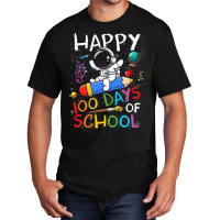 Happy 100 Days Of School Outer Astronaut Space Kid Basic T-shirt | Artistshot