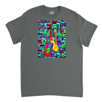 Tie Dye Tile Electric Guitar Trippy Fire Hippie Jimi Display Paul Guit Classic T-shirt | Artistshot