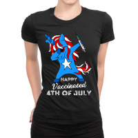 Happy Vaccinated 4th Of July Men Women Pro Vaccine Ladies Fitted T-shirt | Artistshot