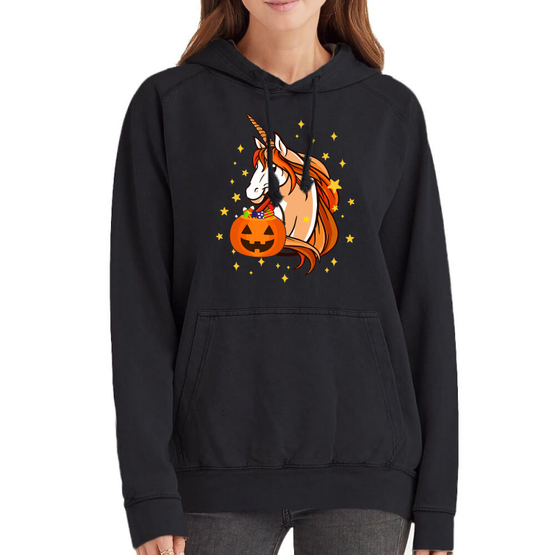 Funny Halloween Unicorn Pumpkin Trick Or Treating  Vintage Hoodie | Artistshot