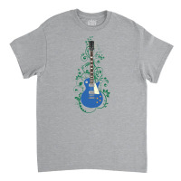 Blue Lp Style Electric Guitar Flowering Vines Classic T-shirt | Artistshot