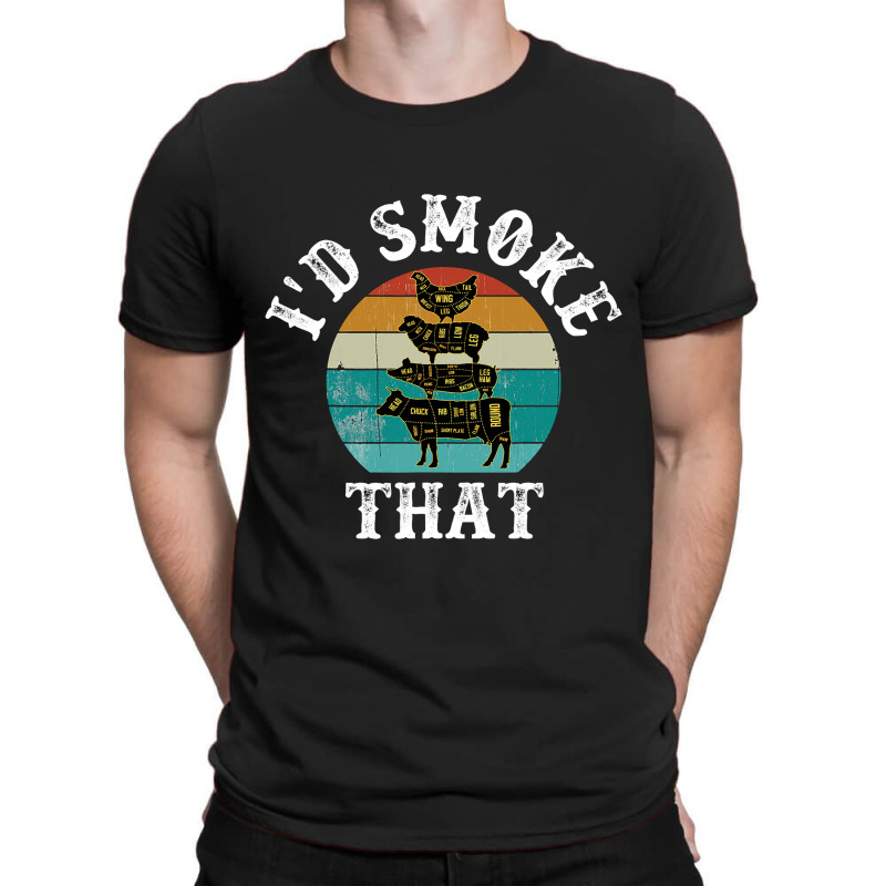 Funny Retro Bbq Party Smoker Chef Dad Gift Id Smok T-shirt | Artistshot