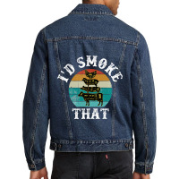 Funny Retro Bbq Party Smoker Chef Dad Gift Id Smok Men Denim Jacket | Artistshot