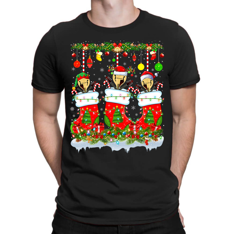 Funny Mandolin In Xmas Socks Lights Mandolin Chris T-shirt | Artistshot