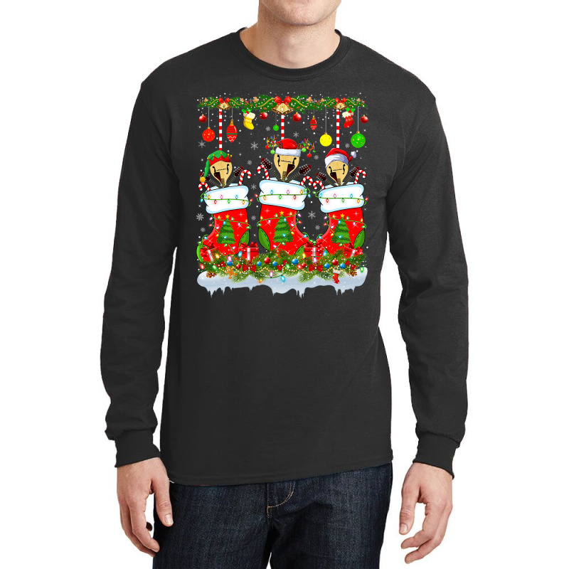 Funny Mandolin In Xmas Socks Lights Mandolin Chris Long Sleeve Shirts | Artistshot