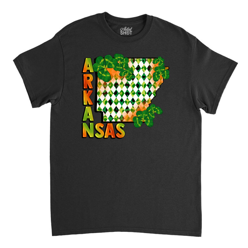 Arkansas Map St Patricks Day Classic T-shirt by FaDigitalArtStudio | Artistshot