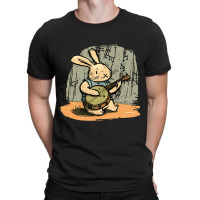 Funny Bunny Playing Banjo Music Cute Rabbit Happy  T-shirt | Artistshot