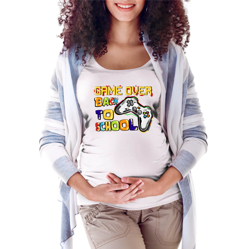 Game Over Back To School Maternity Scoop Neck T-shirt by CowGirlArtShop | Artistshot