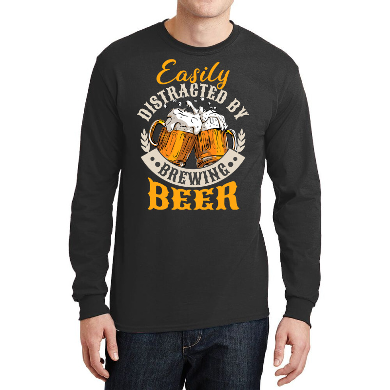 Easily Distracted By Brewing Beer Long Sleeve Shirts | Artistshot