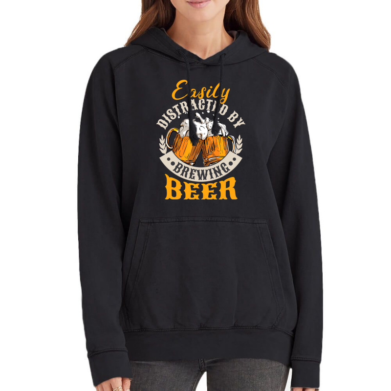 Easily Distracted By Brewing Beer Vintage Hoodie | Artistshot