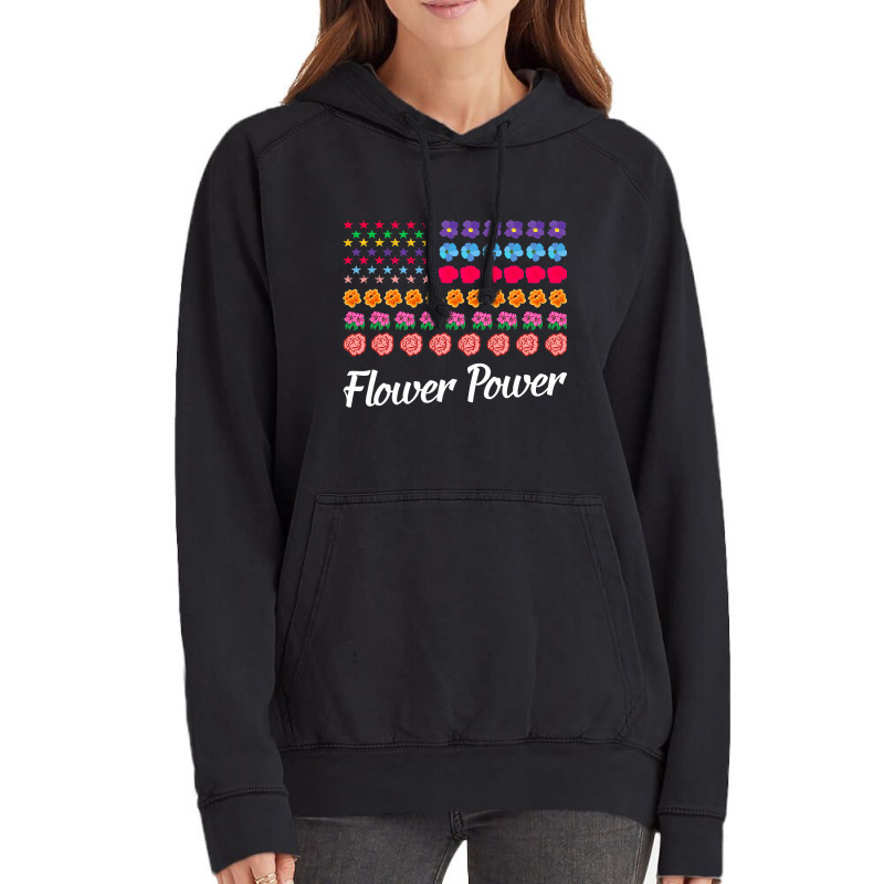 Flower Power American Flag Florist Gardener Plant  Vintage Hoodie | Artistshot