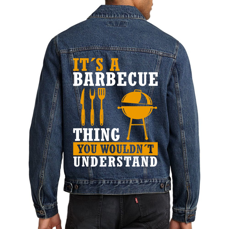 Funny Bbq Barbecue Grill Grilling Joke Smoking Mea Men Denim Jacket | Artistshot