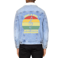 Womens Just A Girl Who Loves Composing Unisex Sherpa-lined Denim Jacket | Artistshot