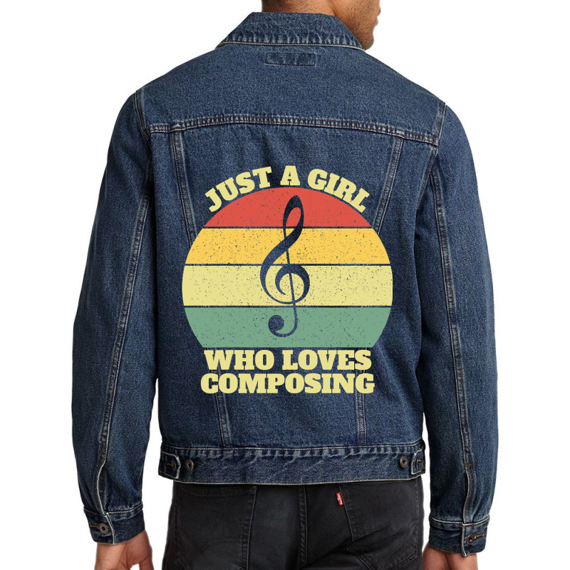 Womens Just A Girl Who Loves Composing Men Denim Jacket | Artistshot