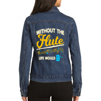 Flute Player Musical Woodwind Instrument Music Ins Ladies Denim Jacket | Artistshot