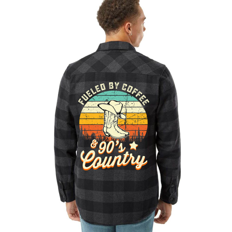 Fueled By Coffee And S Country Funny Vintage Sunse Flannel Shirt | Artistshot