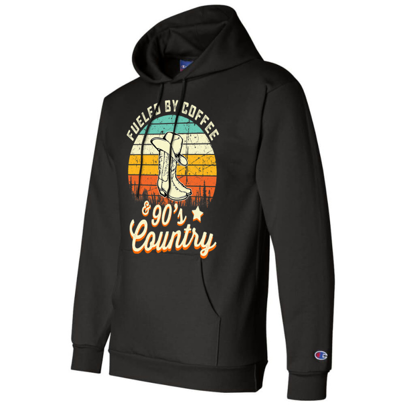 Fueled By Coffee And S Country Funny Vintage Sunse Champion Hoodie | Artistshot