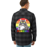 Funny Siberian Cat Rainbow Gay Pride Lgbtq Flannel Shirt | Artistshot