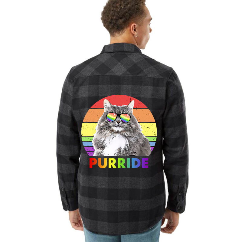 Funny Siberian Cat Rainbow Gay Pride Lgbtq Flannel Shirt | Artistshot