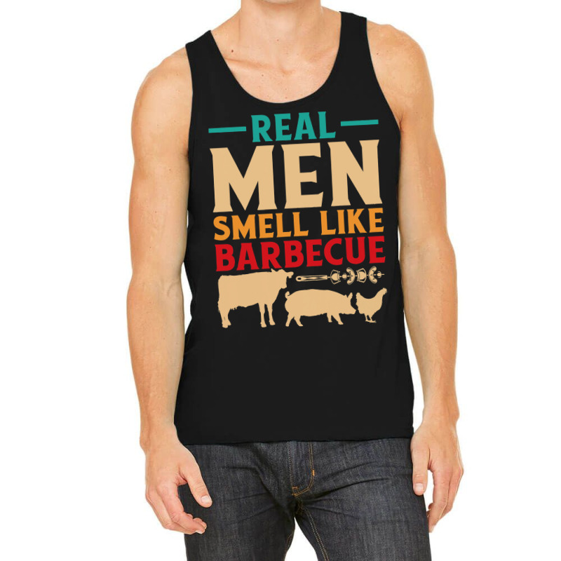 Funny Bbq Grill Grilling Smoker Real Men Smell Lik Tank Top | Artistshot