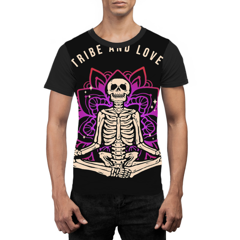 Find Your Tribe Love Them Hard Skeleton Yoga Medit Graphic T-shirt | Artistshot