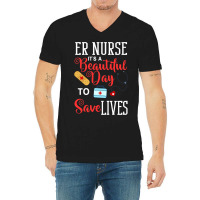 Womens Emergency Room Technician Er Nurse Hospital V-neck Tee | Artistshot