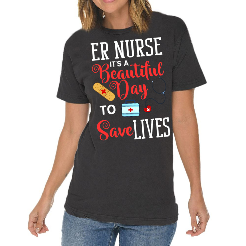 Womens Emergency Room Technician Er Nurse Hospital Vintage T-shirt | Artistshot