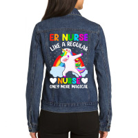 Womens Er Nurse Like A Regular Nurse More Magical  Ladies Denim Jacket | Artistshot