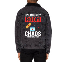 Emergency Room Technician Er Nurse Hospital Depart Unisex Sherpa-lined Denim Jacket | Artistshot