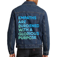 Empath Graphic Purpose Meditation Quote Sensitive  Men Denim Jacket | Artistshot