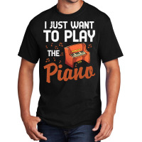 Funny Piano Player Classical Music Pianist Music N Basic T-shirt | Artistshot