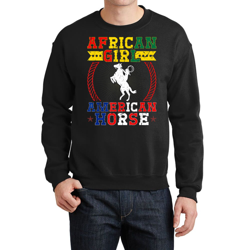 African Cowgirl American Horse, Rodeo Horse Crewneck Sweatshirt | Artistshot