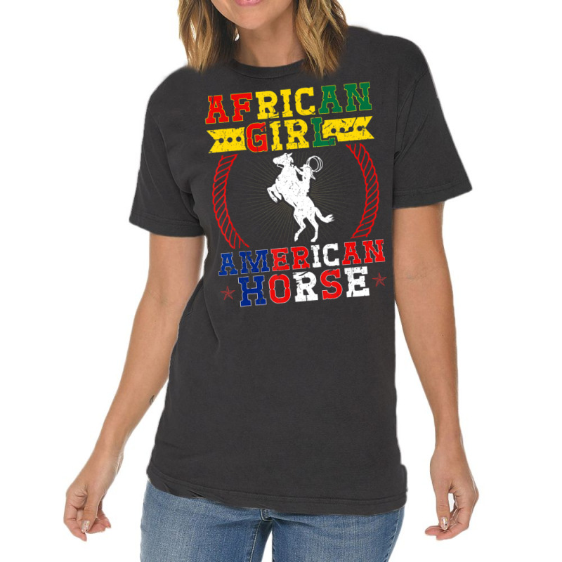 African Cowgirl American Horse, Rodeo Horse Vintage T-shirt | Artistshot