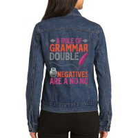 Writing Backprint Design For Authors And Writers Ladies Denim Jacket | Artistshot