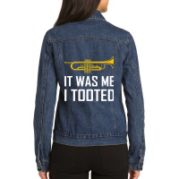 Funny Trumpet Band I Tooted Musical Instrument Jaz Ladies Denim Jacket | Artistshot