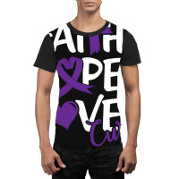 Faith Hope Love Cure Cute Pancreatic Cancer Awaren Graphic T-shirt | Artistshot