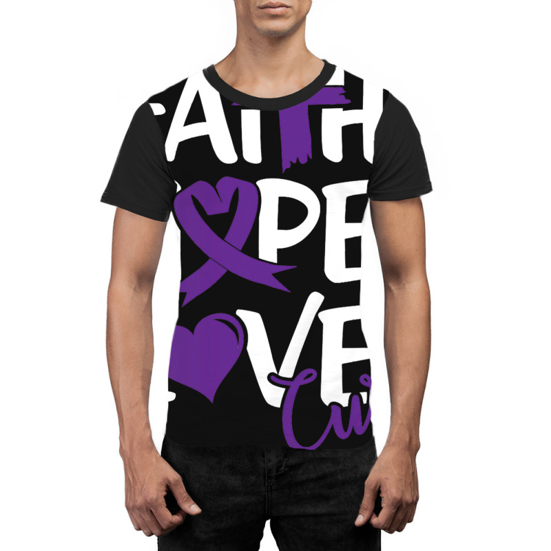 Faith Hope Love Cure Cute Pancreatic Cancer Awaren Graphic T-shirt | Artistshot