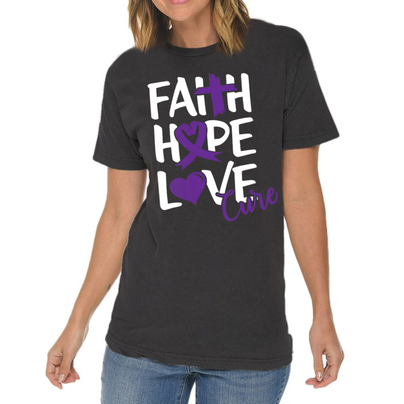 Faith Hope Love Cure Cute Pancreatic Cancer Awaren Vintage T-shirt | Artistshot