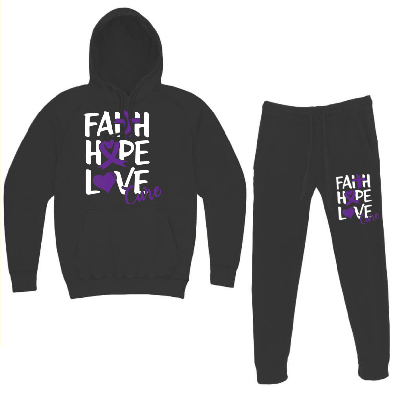 Faith Hope Love Cure Cute Pancreatic Cancer Awaren Hoodie & Jogger Set | Artistshot