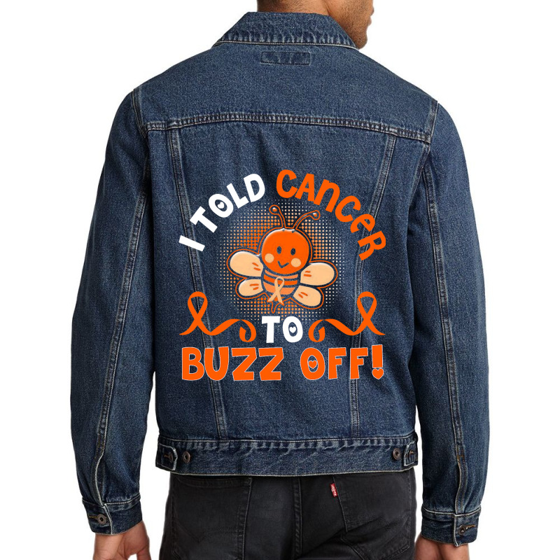 Funny Kidney Cancer Bee Buzz Off Men Denim Jacket | Artistshot