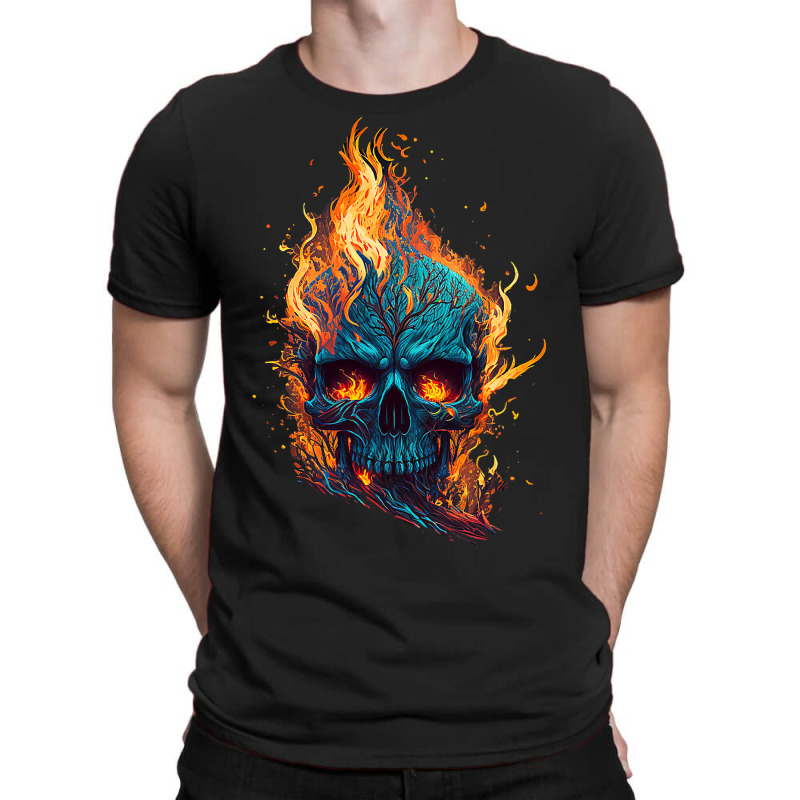 Flamming Skull T-Shirt by KeziahSingleta | Artistshot