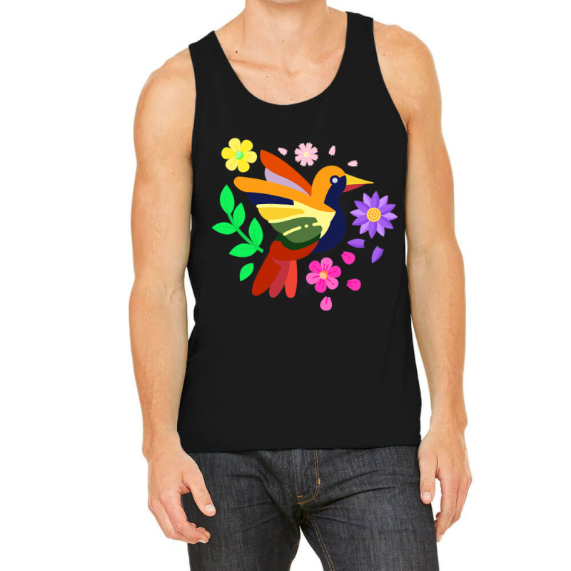 Floral Bird Otomi Mexican Embroidery Style Mexican Tank Top | Artistshot