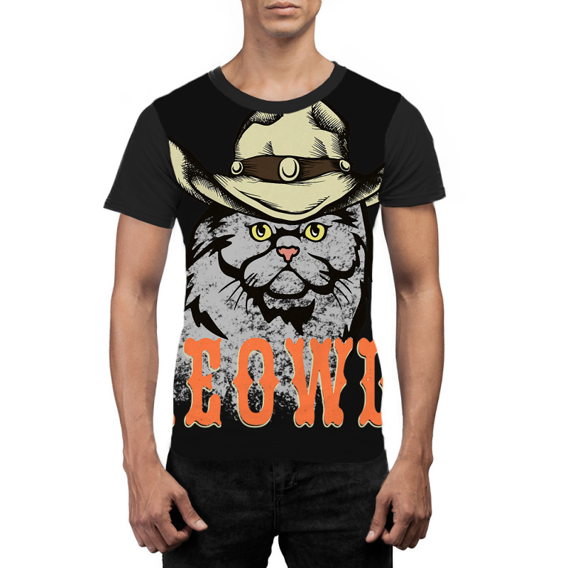 Meowdy Funny Country Music Cat Cowboy Hat Vintage Graphic T-shirt | Artistshot